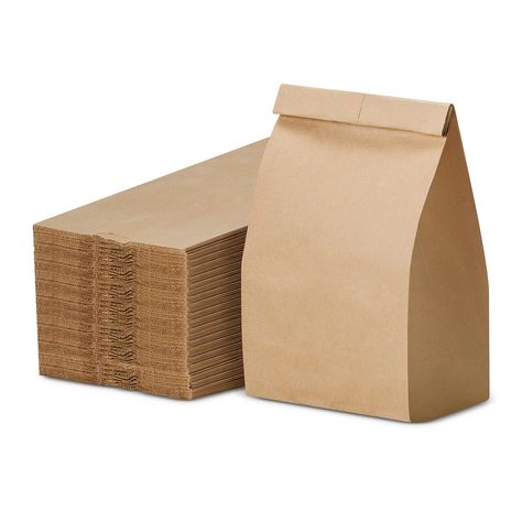 Paper Lunch Bags, Paper Grocery Bags, Durable Kraft Paper Bags, Pack Of 500 Bags (3 LB, Brown) : Health & Household Bread Packaging Ideas Brown Paper, Brown Paper Lunch Bags, Brown Paper Bags, Paper Grocery Bags, Bread Packaging, Snack Lunch, Paper Lunch Bags, Environmentally Friendly Packaging, Bread Bag