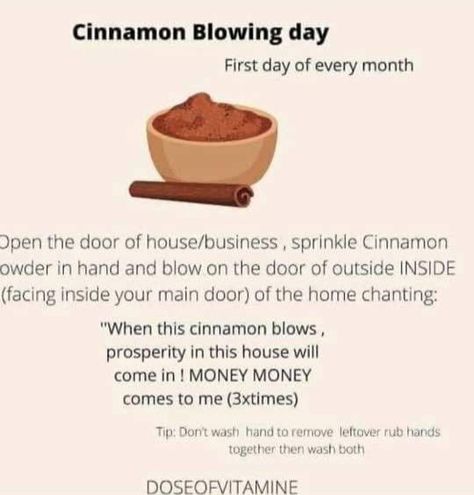 Cinnamon For Good Luck, How To Use Cinnamon Powder To Attract Money, Cinnamon Luck Spell, Cinnamon Hoodoo, Cinnamon In Doorway Spell, Cinnamon Quarter Spell, Cinnamon Spell Uses, New Month Cinnamon Ritual, Cinnamon Boil For Money