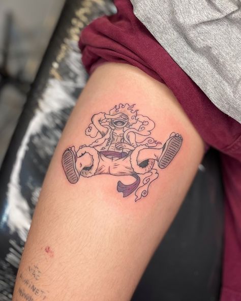 Luffy Gear 5 One Piece Gear 5 Tattoo, Gear 5 Luffy Tattoo, Gear 5 Tattoo, Luffy Tattoo Ideas, Luffy Tattoo, One Piece Gear 5, Simple Tattoos For Guys, Sharpie Tattoos, One Piece Tattoos