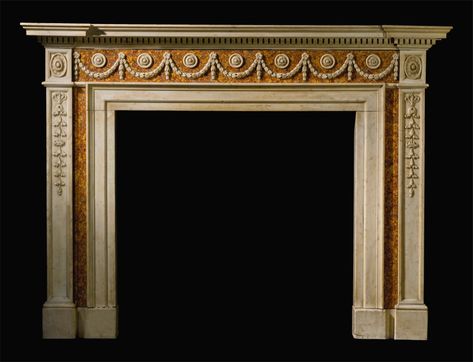 fireplace ||| sotheby's l17304lot95dlken English Fireplace, Georgian Fireplaces, Fire Surrounds, Robert Adam, Decorative Pillars, Mantel Mirrors, George Iii, Fireplace Surrounds, Scenery Wallpaper