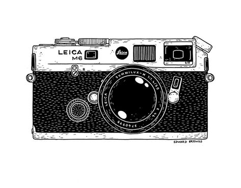 Camera Clip Art, Fotocamere Vintage, Camera Tattoos, Leica Photography, Camera Illustration, Leica M6, Camera Drawing, Camera Tattoo, Camera Aesthetic