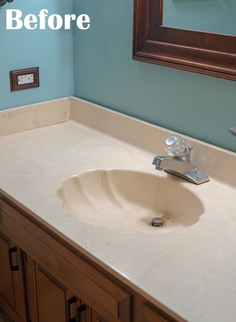 Replace Bathroom Sink, Vanity In Bathroom, Cheap Bathroom Vanities, Bathroom Decor Small, Bathroom Vanity Countertops, Bathroom Vanity Remodel, Bathroom Sink Tops, Oak Bathroom Vanity, Powder Room Vanity