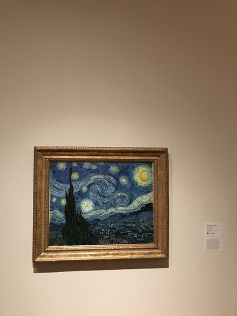 “The Starry Night” by Vincent Van Gogh, located at the MoMA in New York Moma Museum, Seni Vintage, Fotografi Vintage, Arte Van Gogh, The Starry Night, Van Gogh Art, Artist Aesthetic, Foto Inspiration, Museum Of Modern Art