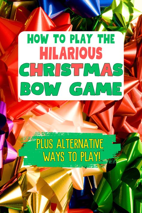 Funny Holiday Games, Holiday Games For Kids, Diy Christmas Bow, Christmas Party Games For Groups, Xmas Party Games, Funny Christmas Party Games, Christmas Eve Games, Christmas Games To Play, Fun Family Christmas Games