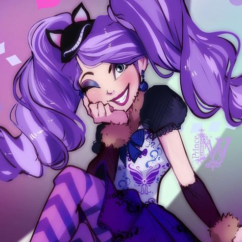 Kitty Cheshire Fanart, Raven Queen Fanart, Ever After High Kitty Cheshire, Prince Ivy, Kitty Cheshire, Cerise Hood, Moster High, Raven Queen, Monster High Art