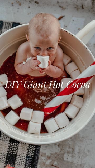 Hot Cocoa Cup Photoshoot Diy, Hot Cocoa Photography Mini Sessions, Hot Cocoa Stand Photoshoot, Giant Hot Cocoa Mug Diy, Hot Cocoa Baby Photoshoot, Diy Giant Hot Cocoa Cup, Hot Cocoa Photoshoot, Diy Christmas Photoshoot, Diy Hot Chocolate