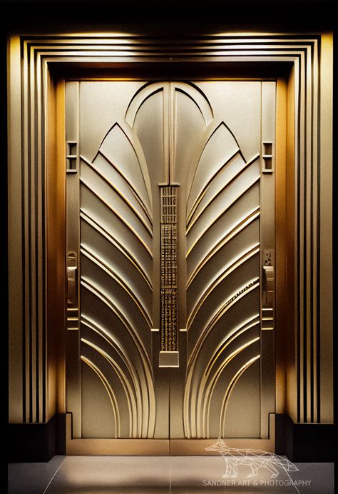 Art Deco Gate, Art Deco Elevator, Archway Design, Art Deco Lobby, Art Deco Entrance, Art Deco Clothing, 1920s Interior, Art Deco Hollywood, Art Deco Theater