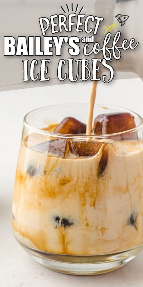 This Baileys and and coffee ice cubes recipe makes the perfect after-dinner drink, especially for the festive season. Simply freeze coffee into ice cubes and pour over Baileys Irish Cream, vanilla vodka and half-and-half to create a deliciously creamy cocktail. As the ice melts, the coffee slowly infuses into your drink, creating beautiful dark swirls that taste fantastic. Coffee Ice Cubes Recipe, Ice Cubes Recipe, Baileys Recipes Drinks, Ice Cube Recipe, Fall Sangria Recipes, Baileys Drinks, Cocktail Original, Baileys Recipes, Coffee Ice Cubes