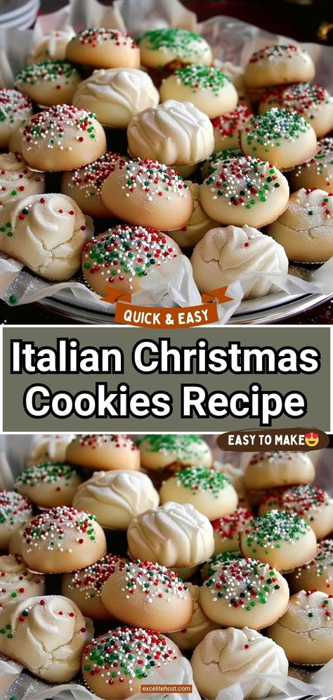 Italian Christmas Cookies are delicious cake-like cookies with a hint of anise and sweet sugar glaze. This easy cookie recipe is great to serve any time of the year. Italian Christmas Cookie Recipes, Italian Wedding Cookies, Anise Cookies, Italian Christmas Cookies, Baked Recipes, Italian Cookie Recipes, Delicious Christmas Cookies, Christmas Cookie Recipes, Dipped Cookies