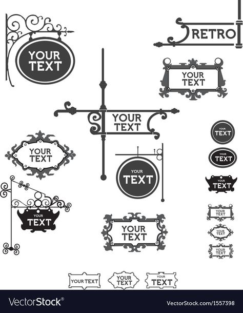 Pergola Plans Roofs, Wrought Iron Sign, Name Boards, Tub Ideas, Vintage Collage, Iron Furniture, Banner Vector, Bullet Journal Doodles, Luxury Logo