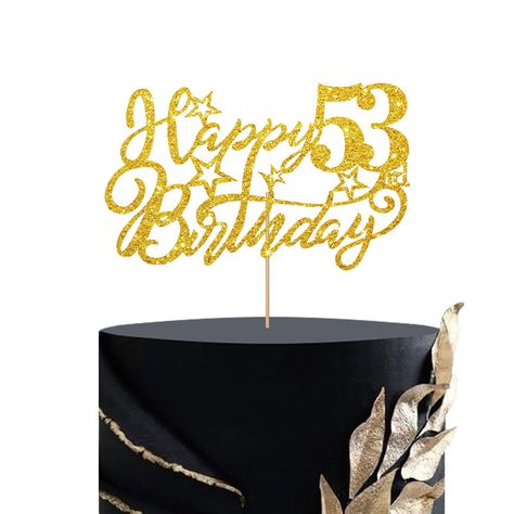 PRICES MAY VARY. 【Attractive Design】🟡 Our products are exclusively designed by our own designers. Infringement must be investigated. 【Size】🟡 " Happy 53rd Birthday " size is 5.9 inches * 3.7 inches which is suitable for most cakes. 【Material & Quality】🟡 It's a high quality product with aesthetic appearance. Gorgeous " Happy 53rd Birthday " cake topper is made of non-shedding glitter cardboard and food-grade wooden stick. Also this product is protected by thick cardboard and has been assembled. 53rd Birthday Cake, 53 Years Old Birthday, Happy 53rd Birthday, 53rd Birthday, 53 Birthday, Photo Booth Background, Funny Emoticons, Decorator Icing, Edible Cake Toppers