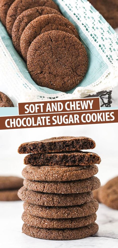 Soft Chocolate Cookies Recipes, Best Chocolate Cookies, Chocolate Sugar Cookie Recipe, Cookie Brownies, Special Cookies, Sweet Foods, Chocolate Sugar Cookies, Food Freedom, Cocoa Cookies