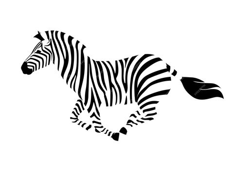 Running Side View, Zebra Running, Zebra Tattoos, Running Drawing, Zebra Drawing, Zebra Illustration, Zoo Activities, Modern Quilting Designs, Rasy Koni