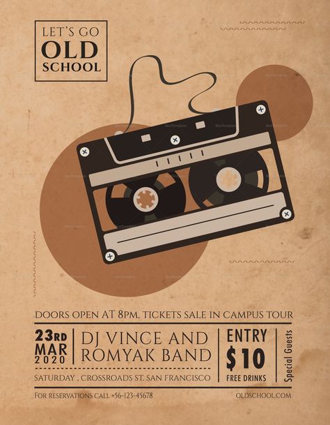 free old school music flyer design template in psd word old school flyer template doc Music Flyer Design, Make A Flyer, School Flyer, Catchy Slogans, School Doors, Music Flyer, Old School Music, Flyer Printing, Music School