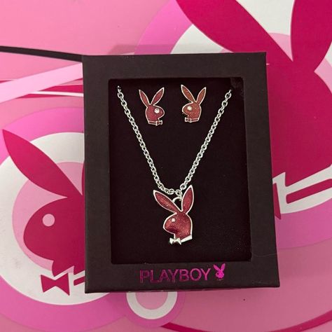 Playboy Red Glitter Necklace Set Gummy Sparkle Bunnies Earrings And Necklace Brand New, Never Used Free Collectible Pouch With This Final Sale | Price Is Firm From My Personal Collection, It’s One Of My Fav Pieces So The Price Is High #Playboy #Bunny #2000s #Y2k #Vintage 2000s Necklace, Emo Mcbling, Playboy Earrings, Alt Closet, Mcbling 2000s, Playboy Jewelry, 2000s Accessories, 2000s Jewelry, Pinky Girls