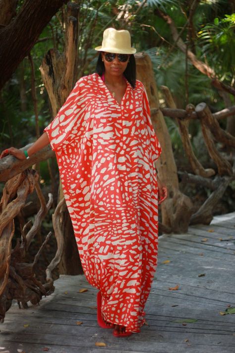 Caftan Dress Kaftan, Summer Caftan, Kaftan Pattern, Beach Caftan, Kaftan Designs, Fashion Themes, Beachwear Fashion, African Print Fashion Dresses, African Clothing Styles