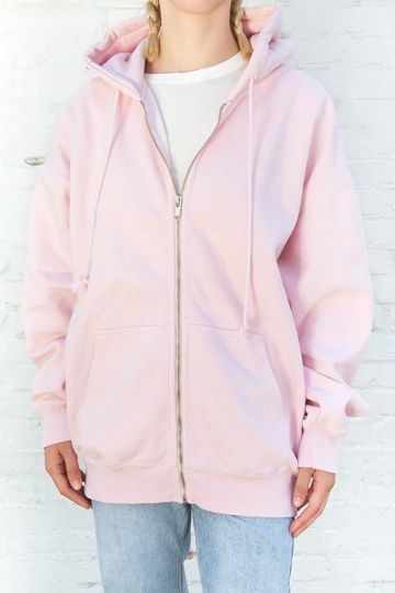 Christy Hoodie Brandy Melville, Carla Hoodie, Brandy Melville Christy Hoodie, Brandy Melville Hoodie, Christy Hoodie, Hoodie Outfit, Zip Up Sweater, Pink Hoodie, Zip Up