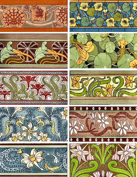 Art nouveau floral pattern