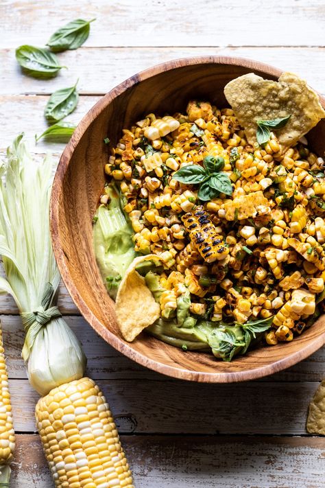 Grilled Street Corn Salad with Avocado Mayo | halfbakedharvest.com #corn #salad #easyrecipes #summer Half Baked Harvest Vegetables, Half Baked Harvest Sides, Half Baked Harvest Corn, Grilled Street Corn, Whipped Avocado, Corn Salad With Avocado, Avocado Mayo, Street Corn Salad, Half Baked Harvest Recipes