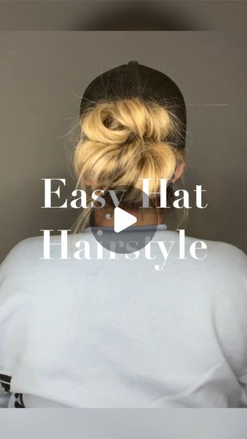 Ponytail With Hat, Summer Hat Hairstyles, Cute Hairstyles With Hats, Hairstyles With A Hat, Hairstyle With Hat, Hair Styles With Hats, Hair With Hat, Easy Hair Tutorials, Make Up Tutorials