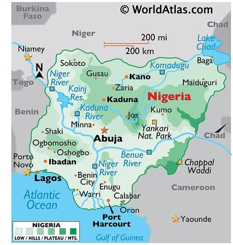 World Map Europe, Africa Outline, Map Of Nigeria, Lake Chad, Africa Continent, Africa Flag, World Atlas, Benin City, Physical Map