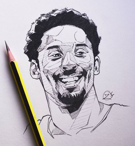 Villamuriel | 1996 | BDG$ (@marcos_zks) • Instagram photos and videos Art Sketches Basketball, Basketball Pencil Drawings, Kobe Illustration, Kobe Sketch, Kobe Bryant Drawing, Hellboy Tattoo, Nba Artwork, Celebrity Artwork, Comic Book Art Style