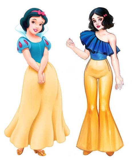 Modern Disney Outfits, Snow White Outfits, Disney Character Outfits, Disney Divas, Modern Disney Characters, Disney Princess Outfits, Snow White Disney, Disney Princess Fan Art, Disney Inspired Fashion