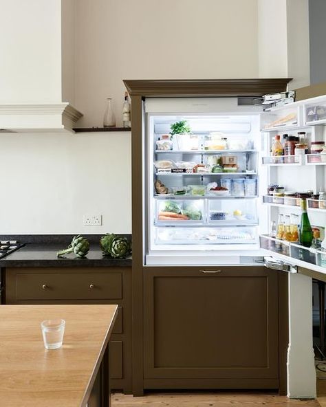 Large fridge and freezer in kitchen