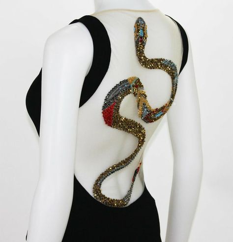 Snake Clothing, Snake Clothes, Snake Fashion, Slytherin Fashion, Figure Skating Competition Dresses, Snake Dress, Snake Skin Dress, Tango Dress, Embroidery Fashion