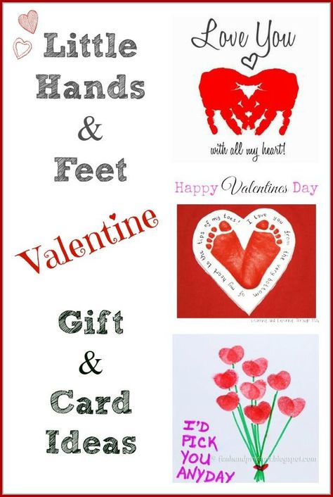 Little-hands-and-feet-Valentines-Day-gift-and-card-ideas-make-heartfelt-gifts-that-will-be-cherished-for-years-H2OBungalow Card Ideas For Parents, Kids Valentines Day Treats, Valentines Day Cards Handmade, Homemade Valentines Day Cards, Childrens Yoga, Diy Valentines Cards, Baby Handprint, Homemade Valentines, Valentine Ideas