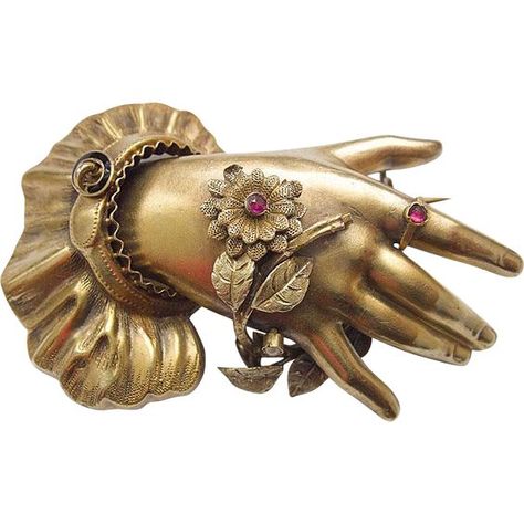 Mourning | Cogpunk Steamscribe Hand Brooch, Victorian Hand, Gold Hand, Selling Antiques, Gold Brooches, Victorian Jewelry, Gold Hands, Hand Jewelry, Antique Jewellery