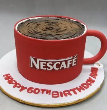 Nescafe Cake, Coffee Cake Decoration, Coffe Mug Cake, Almond Crescent Cookies, Flan Cake, Fondant Cake Designs, Elegant Birthday Cakes, Mini Tortillas, Creative Cake Decorating