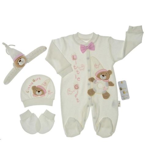 Teddy Applique, Gift Embroidery, Layette Set, Embroidery Detailing, Beanie Style, Cotton Romper, Hat Beanie, Baby Slippers, Blanket Stitch