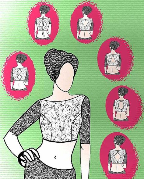 Blouse Guru, Chudi Neck Designs, 50 Blouse Designs, Blouse Tutorial, Blouse Necklines, Sewing Measurements, Tunic Sewing Patterns, Boat Neck Blouse Design, Blouse Sewing