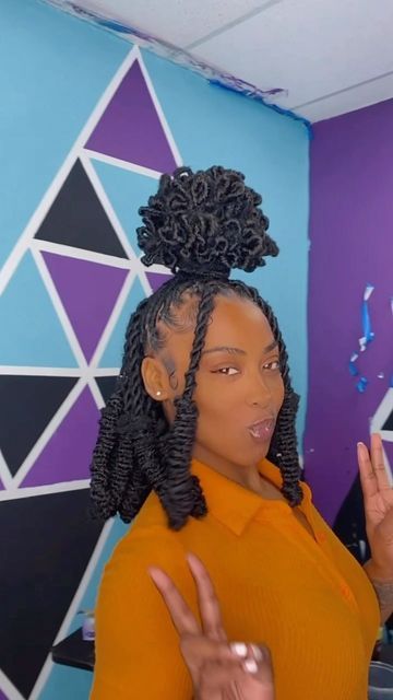 Barrel Twist Soft Locs Styles, Styled Soft Locs Black Women, Soft Locs Petal Bun, Softlocs Hairstyle Updo, Soft Locs With Barrel Ends, Soft Locs Hairstyles For Women, How To Style Soft Locs, Styles For Soft Locs, Ways To Style Soft Locs