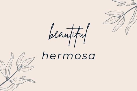 The meaning of hermosa in English is beautiful and it is a very common way of describing someone or something as beautiful. Learn more about hermosa, how to use it, and other alternatives. Beautiful In Other Words, Beautiful Words In Spanish, Pretty Spanish Words, Beautiful Spanish Words, Language Learning Apps, Words To Describe Someone, Compliment Someone, Chinese Words, Spanish Words