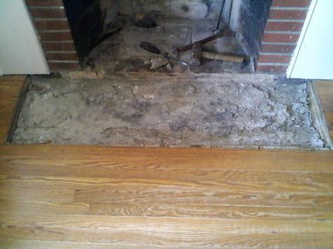 how to repair hearth extension Hearth Extension, Remove Fireplace Hearth, How To Remove A Fireplace Insert, Remove Raised Hearth From Fireplace, Fixing Indoor Fireplace Box, How To Clean Soot Off Brick Fireplace, Brick Hearth, Fireplace Facing, Fireplace Hearth