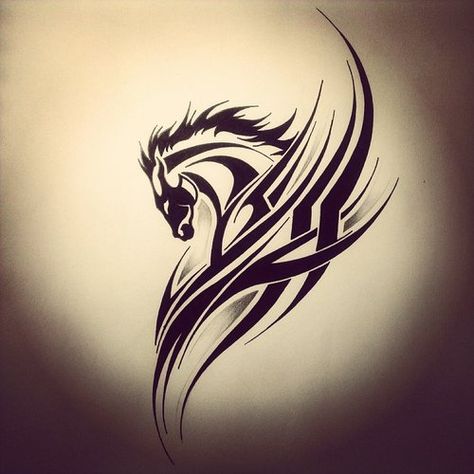 Awesome Tribal Horse tattoo Celtic Horse Tattoo, Horse Tattoo Ideas, Tato Suku, Tattoo Wallpaper, Horse Tattoo Design, Theme Tattoo, Red Tattoos, Horse Tattoo, Horse Drawings