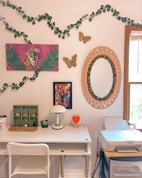 Tiny Art Studio, Whimsical Office, Tiny Art, Office Inspo, Whimsical Decor, My Office, Room Inspo, Artist Studio, Office Space