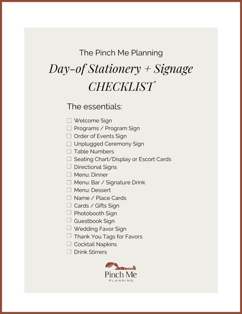 Wedding Day-of Stationery and Signage Needs (& free checklist!) — Pinch Me Planning - Maine and New England Wedding Planner Cool Wedding Invitations, Best Wedding Invitations, Wedding Favours Sign, Wedding Signs Diy, New England Wedding, Wedding Guest Book Sign, Free Checklist, Ceremony Signs, Pinch Me