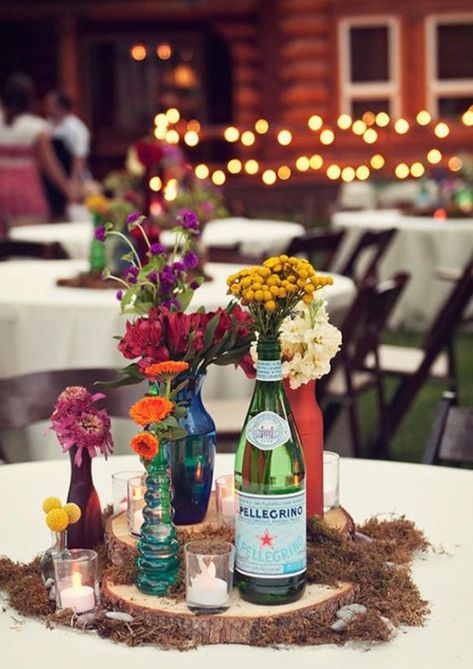 Looking to create a warm,earthy,organic,romantic - rustic wedding theme is perfect,these rustic wedding centerpieces are beautiful and budget friendly Flowers In Vases, Eclectic Wedding, Rustic Wedding Centerpieces, Wildflower Wedding, Whimsical Wedding, Utah Weddings, Different Flowers, Vineyard Wedding, Backyard Wedding