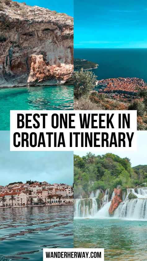 Croatia Road Trip Itinerary, One Week In Croatia, 7 Days In Croatia, Croatia Places To Visit, Croatia Itinerary One Week, Best Places To Visit In Croatia, Best Beaches In Croatia, What To Do In Croatia, Croatia Must See