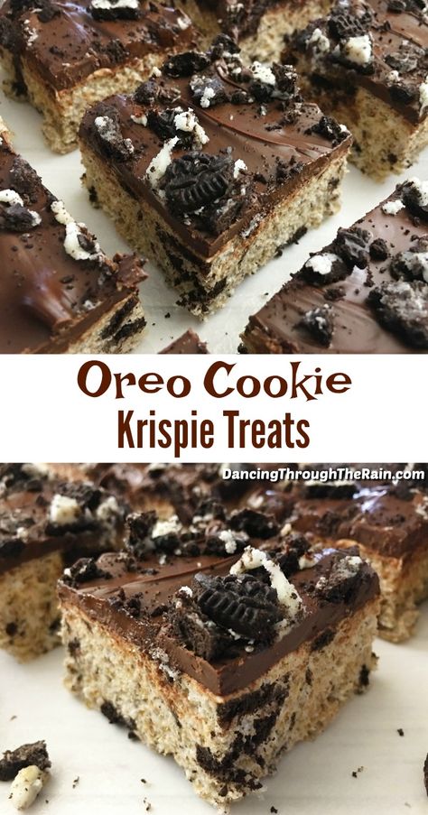 Oreo Rice Crispy Treats, Oreo Krispie Treats, Tv Snacks, Oreo Rice Krispie Treats, Oreo Rice, Rice Treats, High Intelligence, Chocolate Rice Krispie Treats, Oreo Desserts