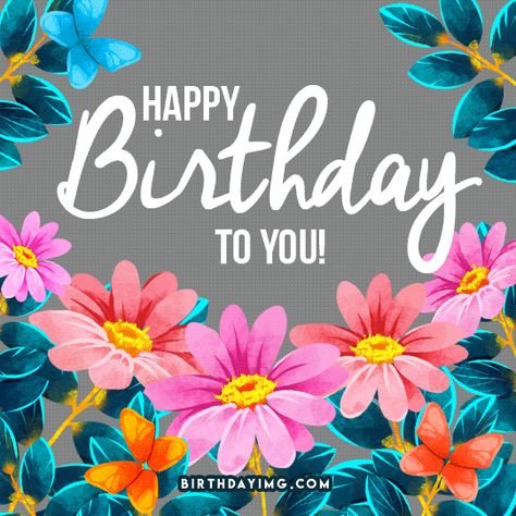 Happy Birhday Animated Gif Image with Flowers Happy Birthday Wishes For Her, Free Birthday Wishes, Happy Birthday Gif Images, Special Happy Birthday Wishes, Happy Birthday Download, Birthday Wishes Gif, Happy Birthday Gif, Happy Birthday Wishes Pics, Happy Birthday Free