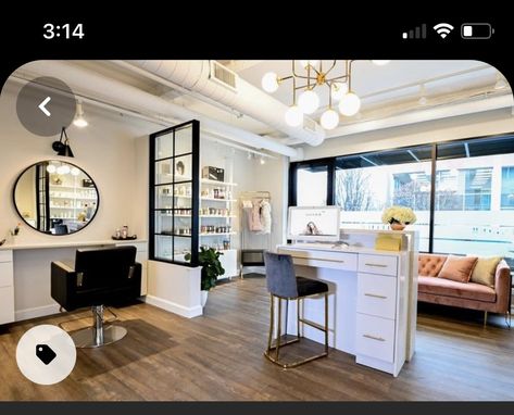 Open Floor Plan Hair Salon, Salon Suite Layout Ideas Floor Plans, Hair Salon Layout Ideas Floor Plans, Manicure Station Ideas, Salon Entrance Ideas, Salon Sink Station Ideas, Small Hair Salon Ideas Layout, Salon Design Layout, Hair Salon Layout