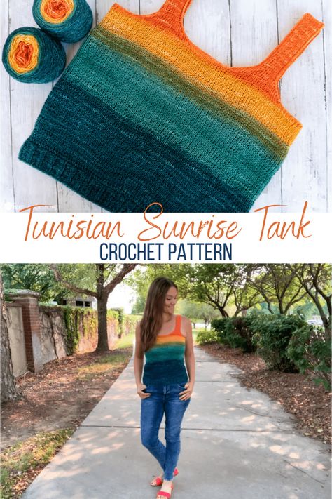 Tunisian Crochet Vest Pattern Free, Tunisian Crochet Top Patterns Free, Tunisian Crochet Clothes, Tunisian Crochet Tank Top, Tunisian Crochet Top, Tunisian Crochet Cardigan, Free Tunisian Crochet Patterns, Tunisian Crochet Projects, Crochet Tank Top Free Pattern