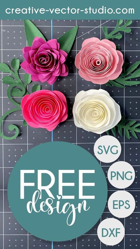 Rolled Flowers Cricut Free, Cricut Rolled Flowers Templates Free, 3d Flowers Cricut Svg Free, Rolled Rose Svg Free, Free Cricut Flower Templates, Rolled Flowers Svg Free, Flowers Cricut Svg, Free Rose Svg Files For Cricut, 3d Flower Svg Free