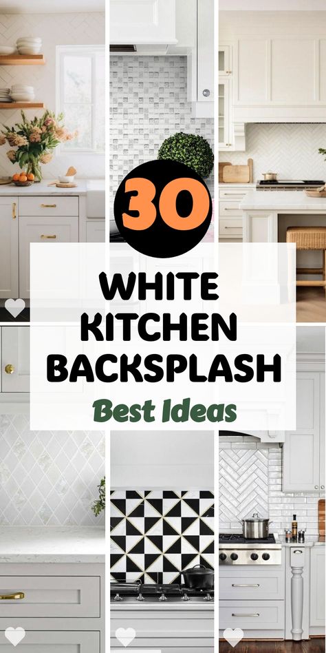 Discover 30 exquisite white kitchen backsplash ideas that bring elegance and style to your home. Perfect for all design aesthetics, from modern to farmhouse, these backsplashes offer a timeless appeal. Explore the beauty of materials like marble, tile, and metal, and see how they transform your kitchen. Pair them with white cabinets for a cohesive look or add contrast with navy and black accents. These ideas will inspire you to create a stunning and functional kitchen space. White Kitchen Backsplash Ideas Modern, White Kitchen Backsplash Ideas, White Tile Kitchen Backsplash, Beautiful White Kitchens, White Cupboards, White Kitchen Backsplash, White Subway Tile Backsplash, White Counters, Kitchen Backsplashes