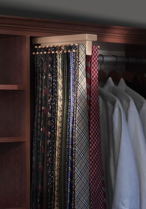 Organiser Son Dressing, Tie Storage, Dressing Design, Custom Closet Design, Walk In Closet Design, Men Closet, Closet Remodel, Bedroom Closet Design, Dream Closets