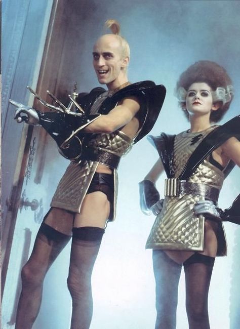 Richard O’Brien and Patricia Quinn (Riff Raff and Magenta) in The Rocky Horror Picture Show. Riff Raff: “[laughing with Magenta, cuts off suddenly and turns to her] Hahahahaha—SHUT UP!” Riff Raff, The Rocky Horror Picture Show, Horror Picture Show, Rocky Horror Picture Show, Rocky Horror Picture, Rocky Horror, Picture Show, Rocky